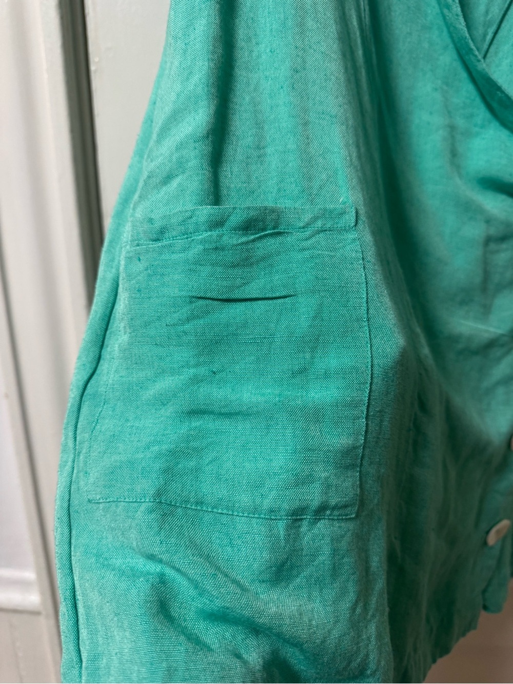 SHOW ME YOUR MUMU Bicoastal Blazer Romper in Linen Blend Seafoam Size Medium - Picture 8 of 13
